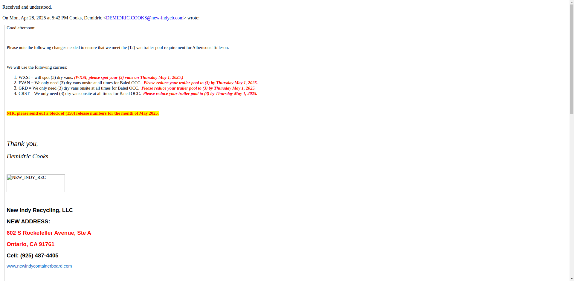 Email Render Screenshot