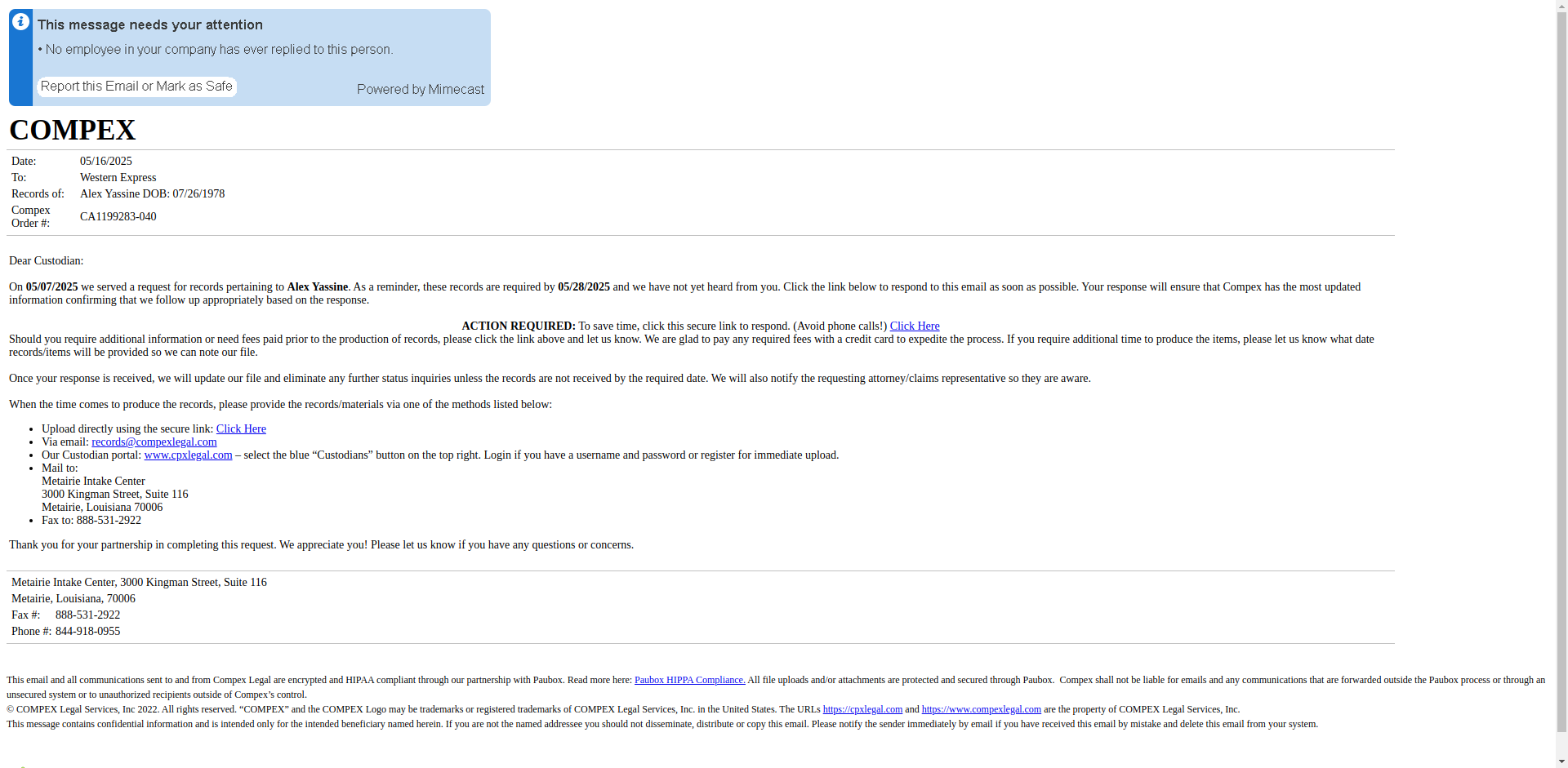 Email Render Screenshot